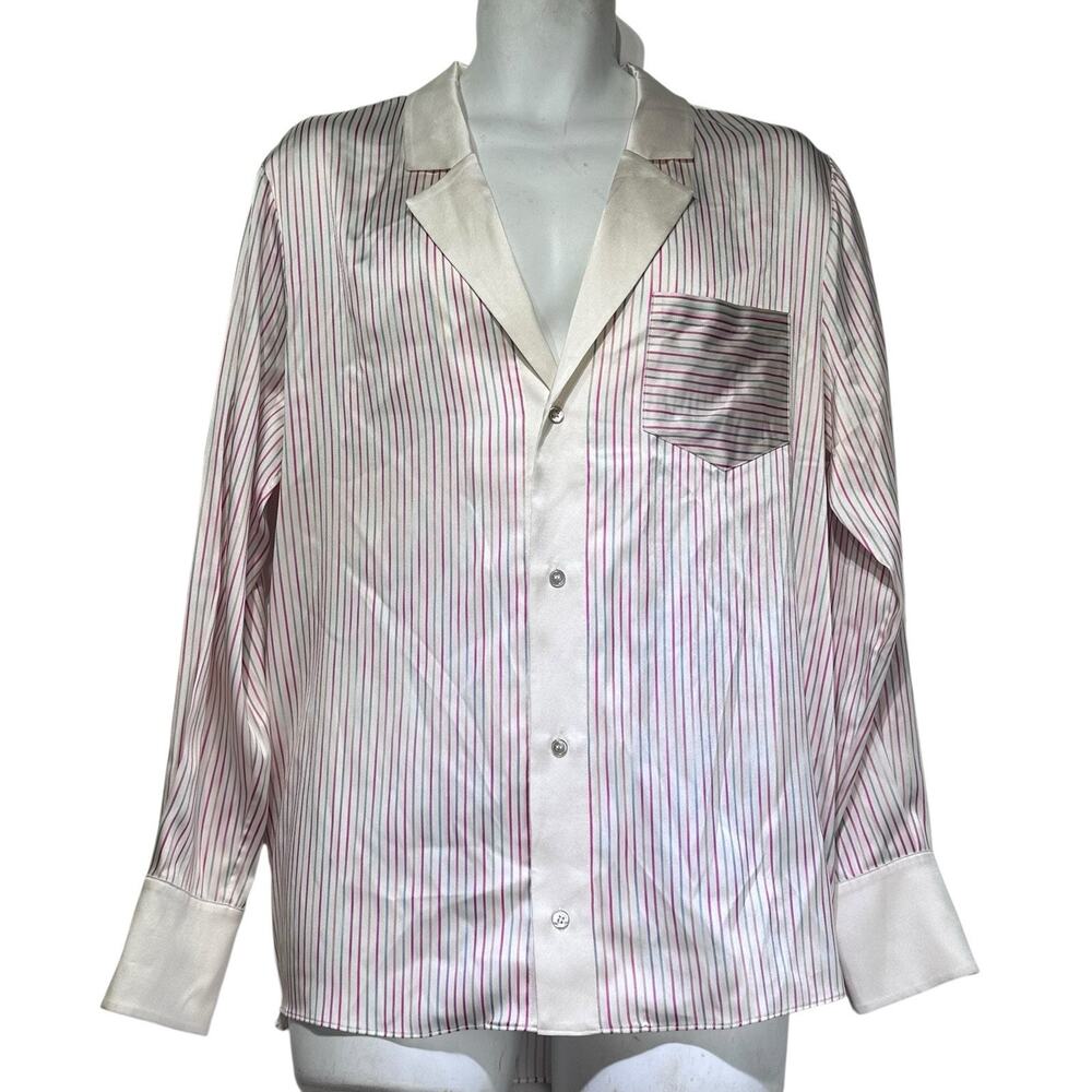 SER.O.YA Men's Pastel Striped Button Down Long Sleeve Collared Shirt Size L